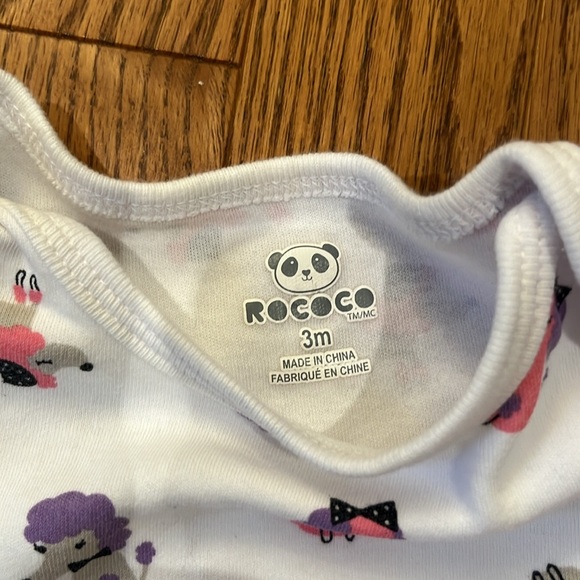 ROCOCO ONESIE SHORT SLEEVES POODLE THEME SIZE 3M - Picture 5 of 5